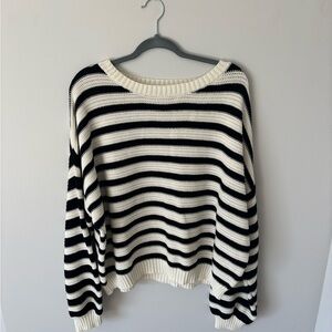 Striped Black and White Women's Sweater